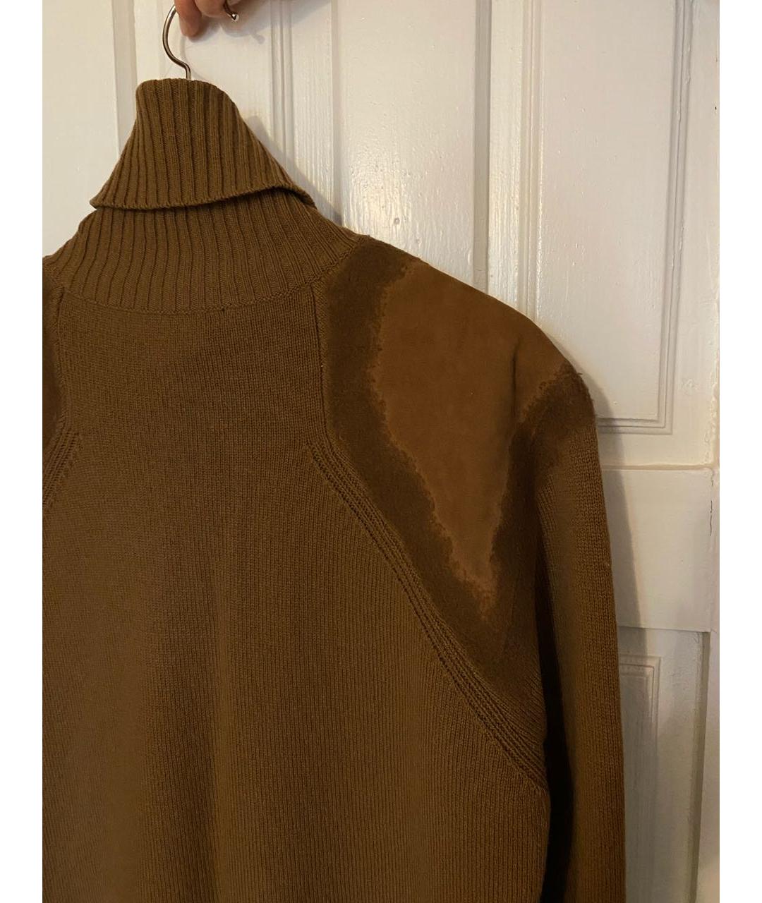 ALEXANDER MCQUEEN Коричневый шерстяной джемпер / свитер, фото 4