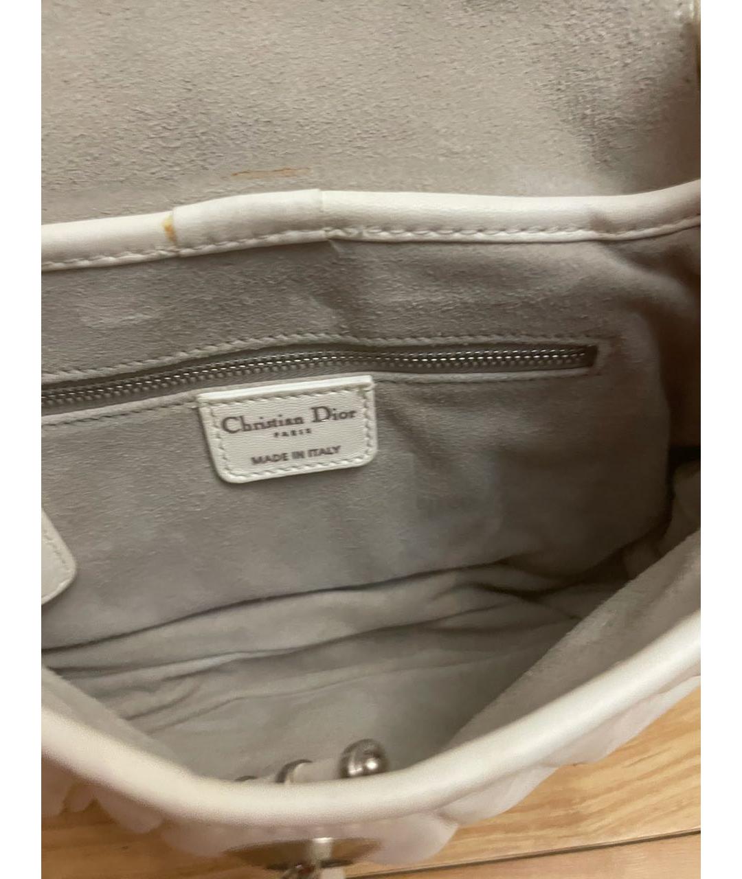 CHRISTIAN DIOR PRE-OWNED Белая кожаная сумка с короткими ручками, фото 3