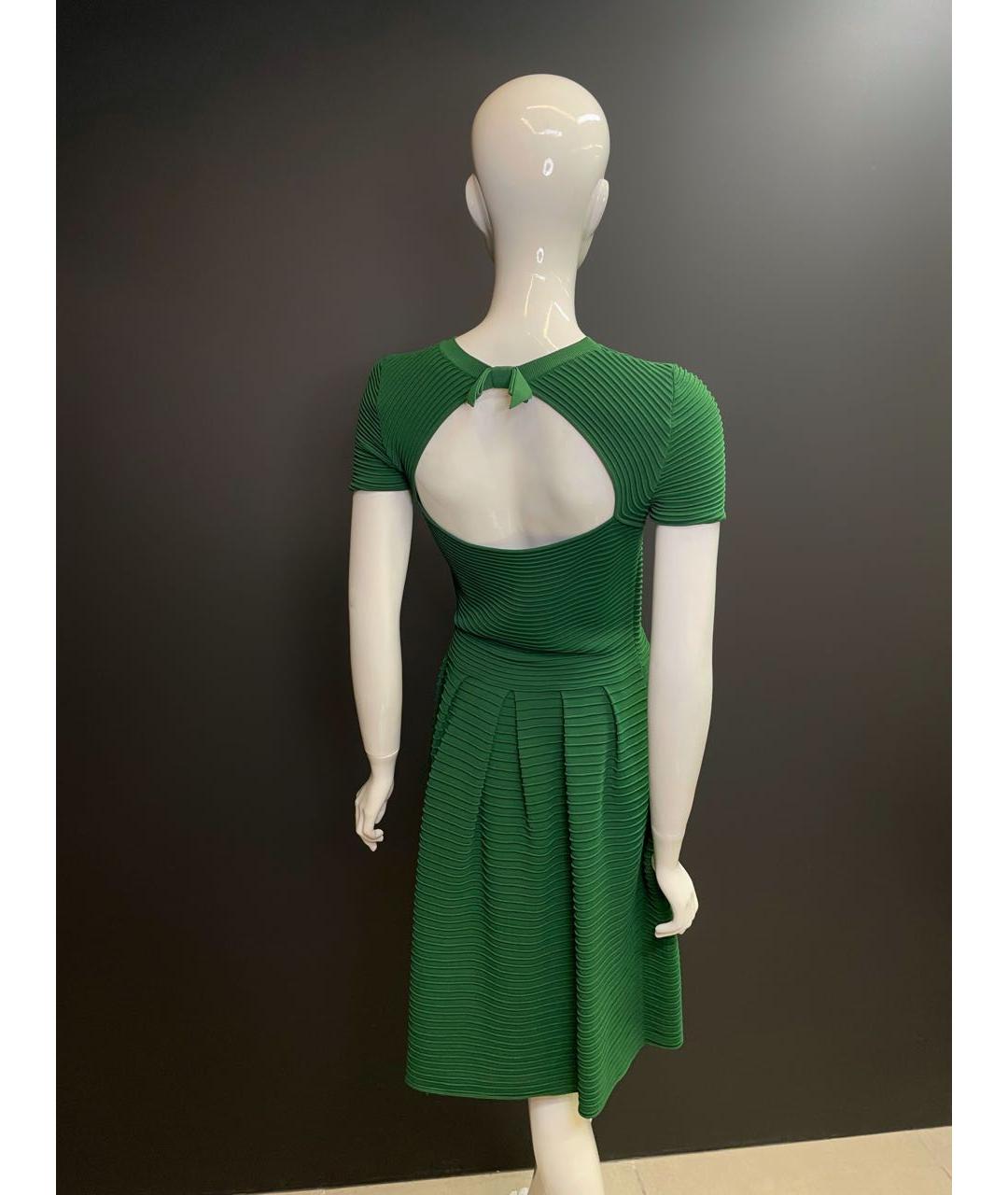VALENTINO Зеленые хлопковое коктейльное платье, фото 4