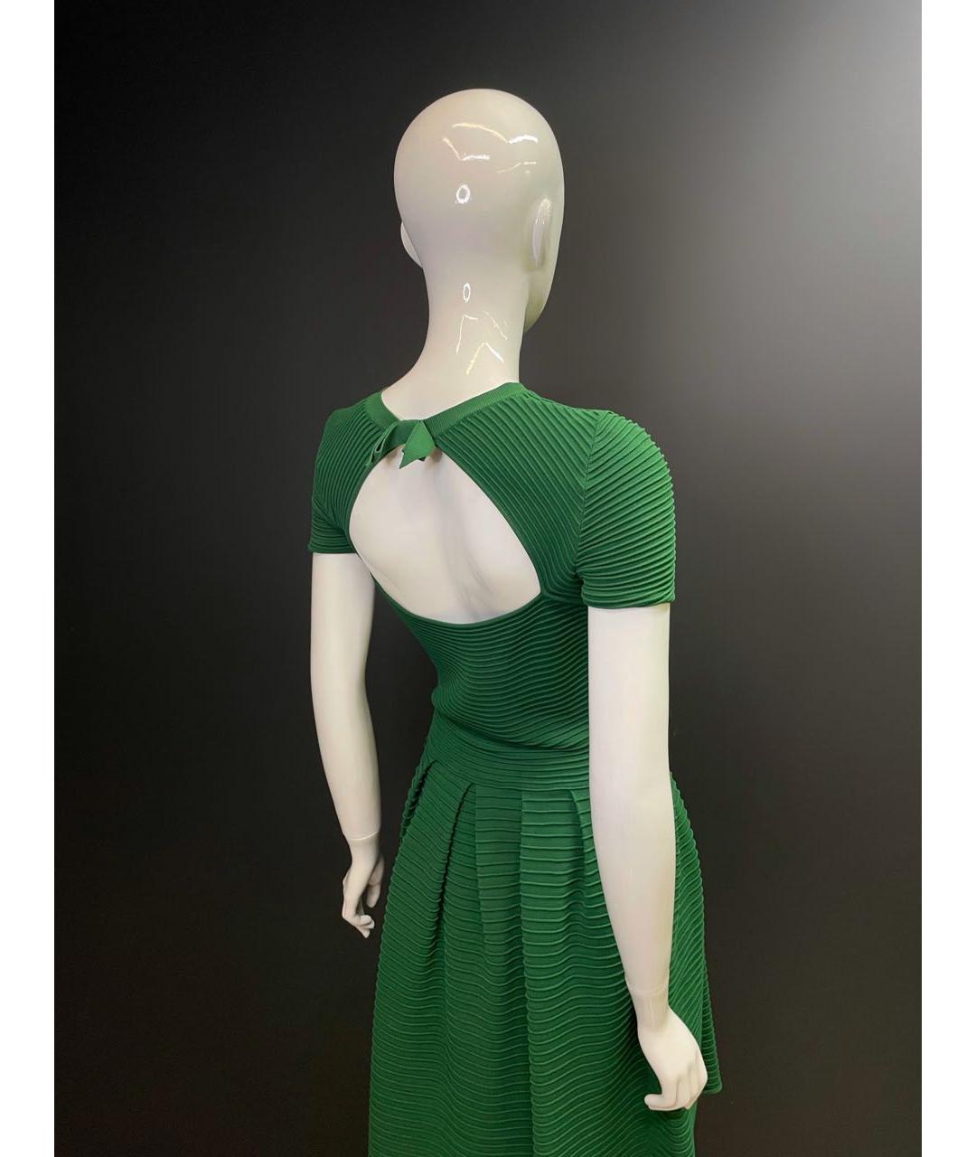 VALENTINO Зеленые хлопковое коктейльное платье, фото 5