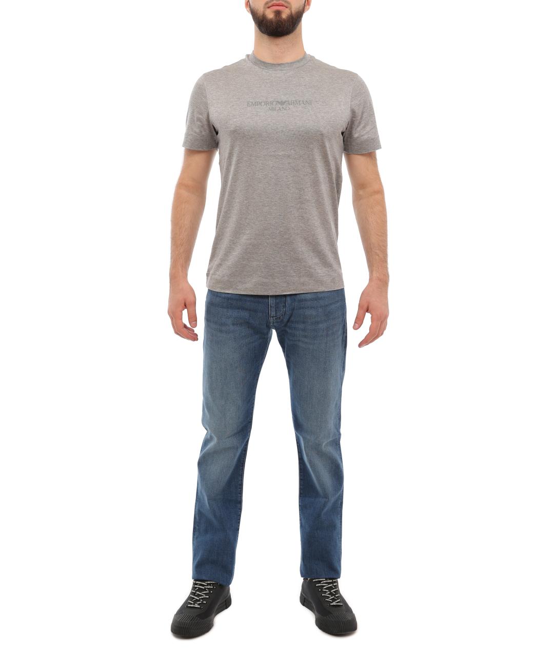 EMPORIO ARMANI Синие прямые джинсы, фото 4