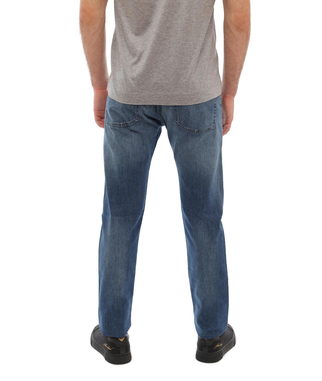 EMPORIO ARMANI Синие прямые джинсы, фото 5