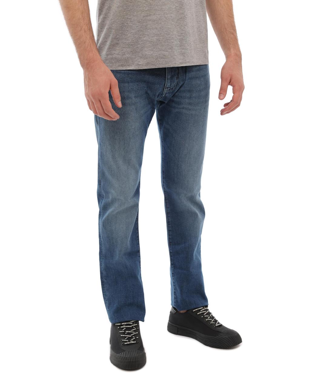 EMPORIO ARMANI Синие прямые джинсы, фото 2