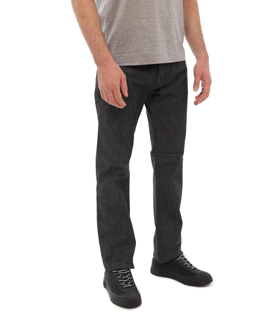 EMPORIO ARMANI Серые прямые джинсы, фото 4