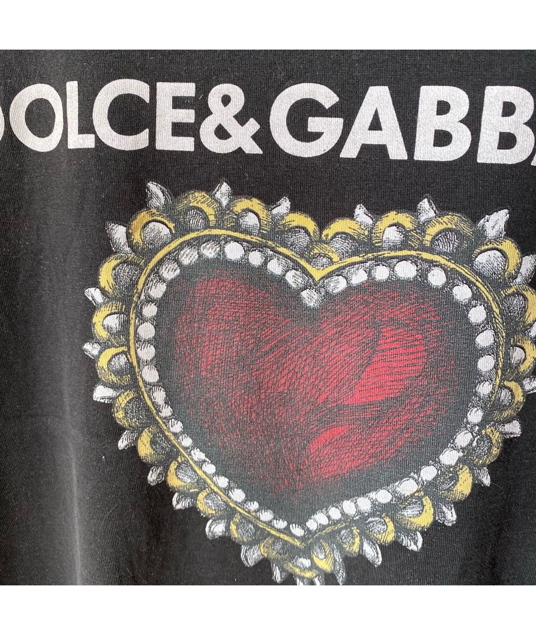 DOLCE&GABBANA Черная хлопковая футболка, фото 4