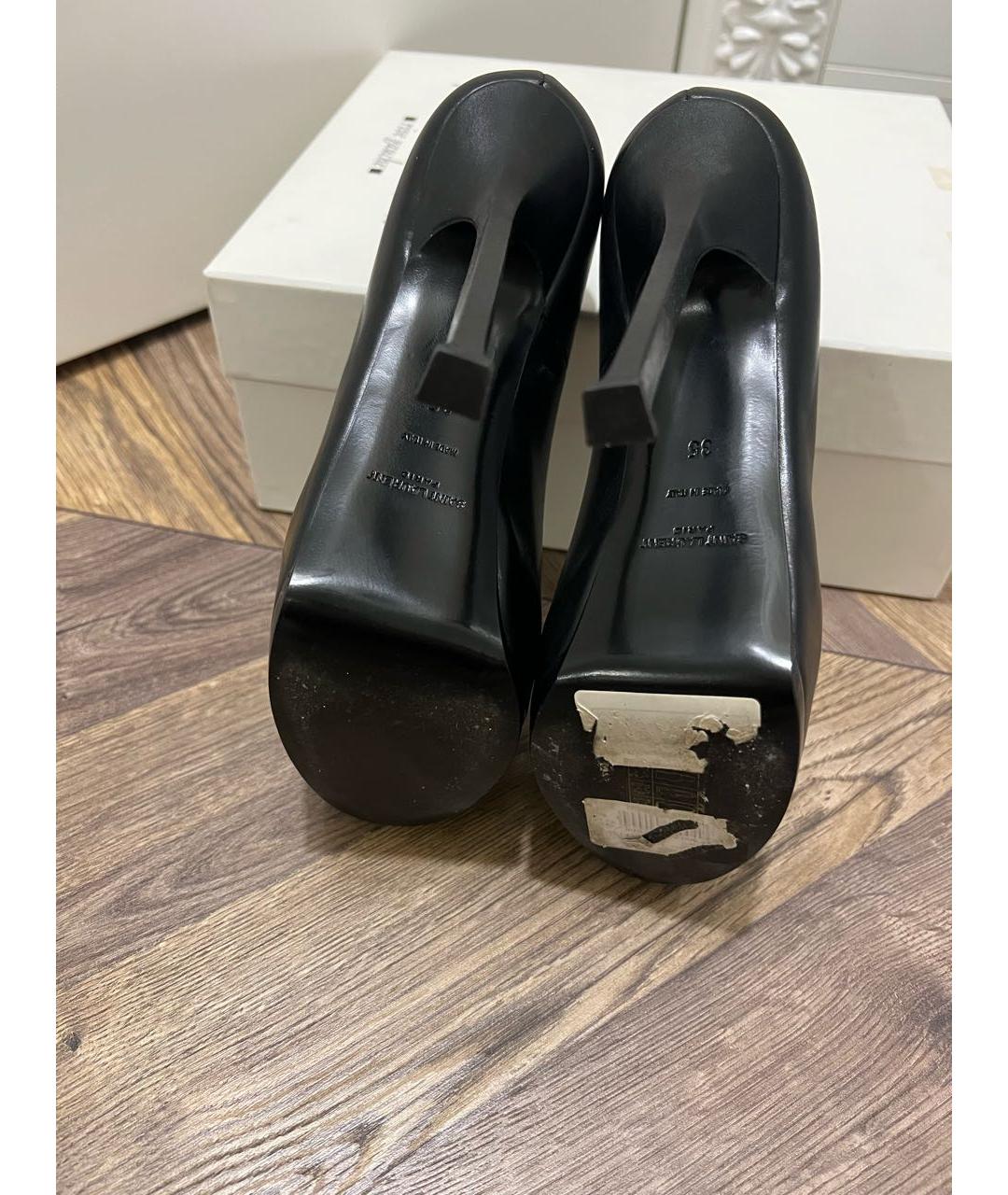 SAINT LAURENT Черные кожаные туфли, фото 5