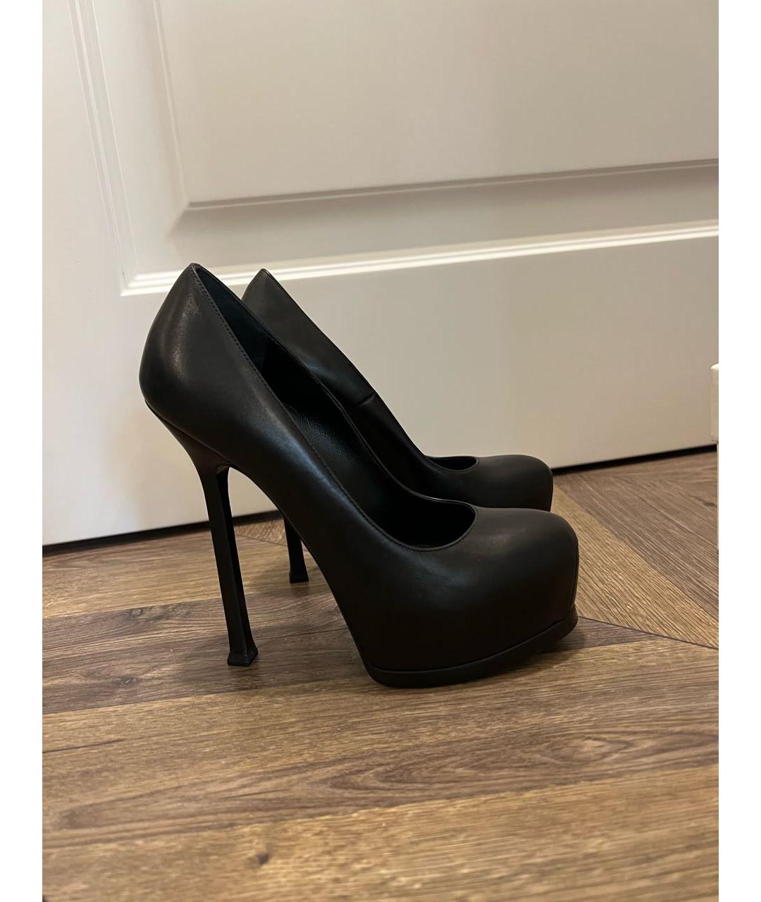 SAINT LAURENT Черные кожаные туфли, фото 6