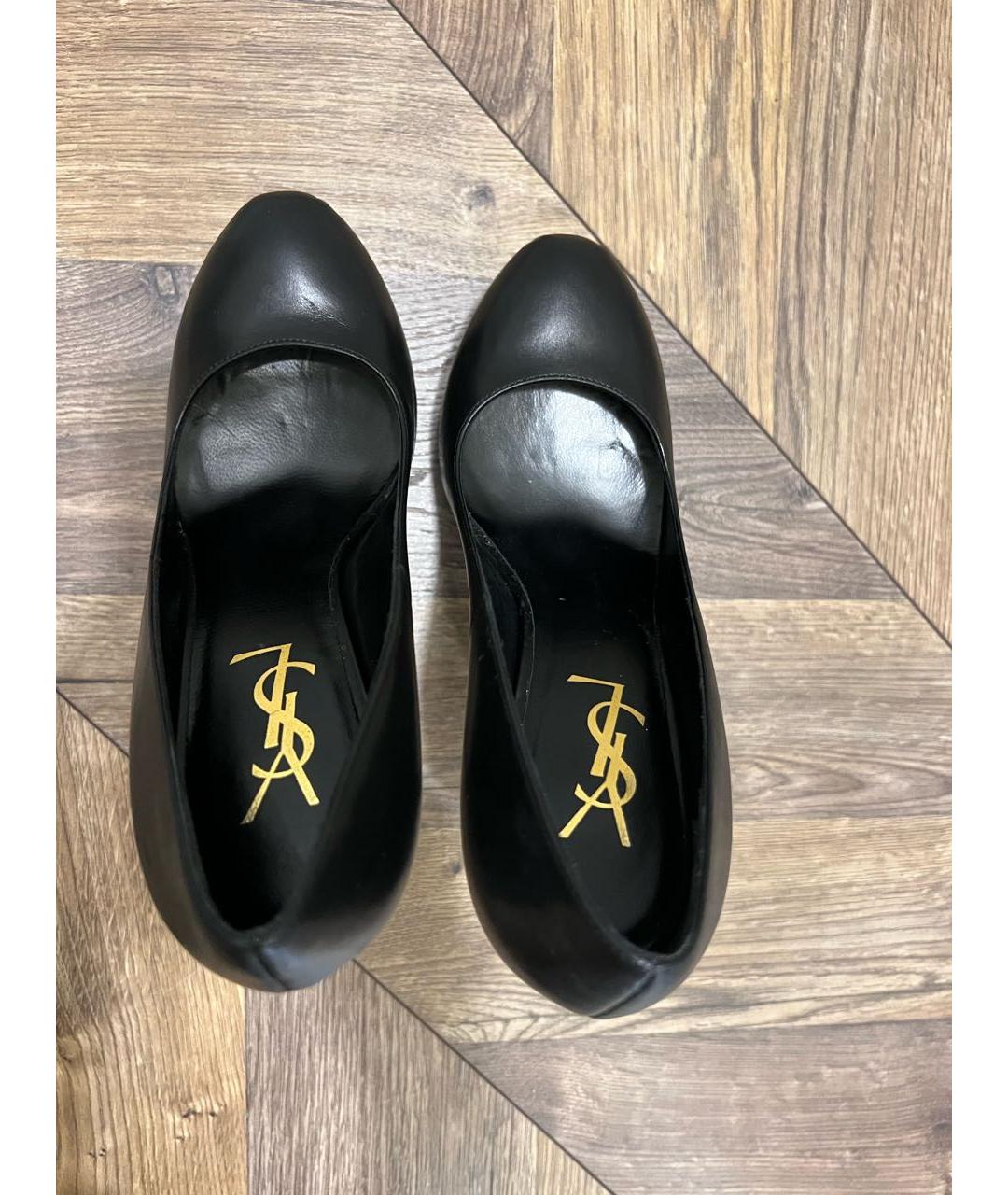 SAINT LAURENT Черные кожаные туфли, фото 3