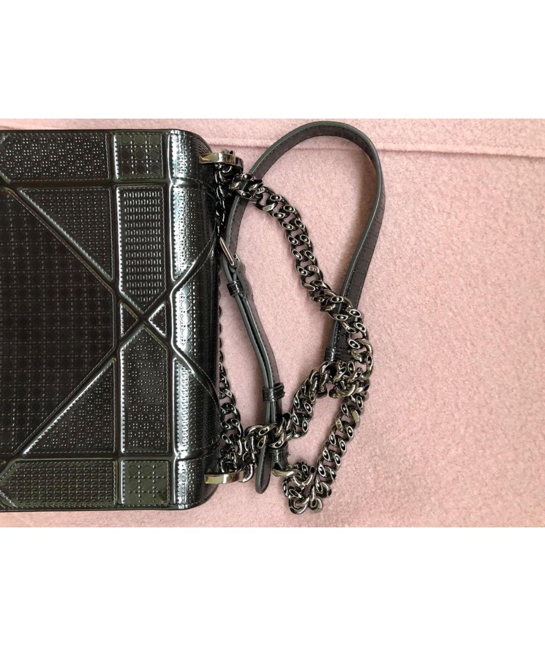 CHRISTIAN DIOR Серая кожаная сумка через плечо, фото 6