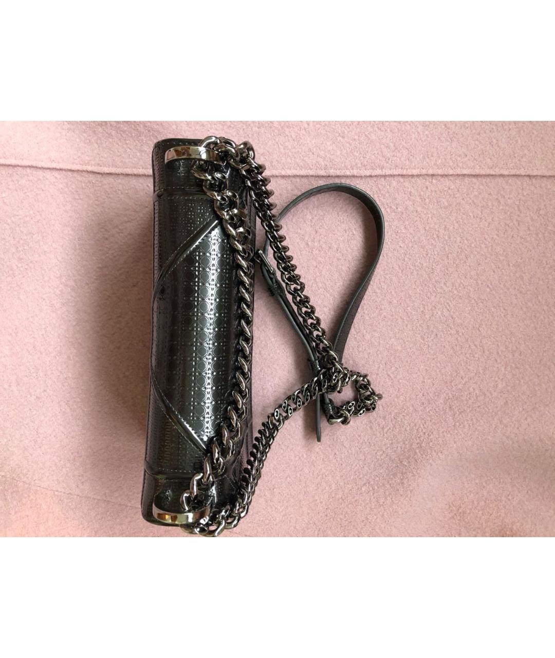 CHRISTIAN DIOR Серая кожаная сумка через плечо, фото 7