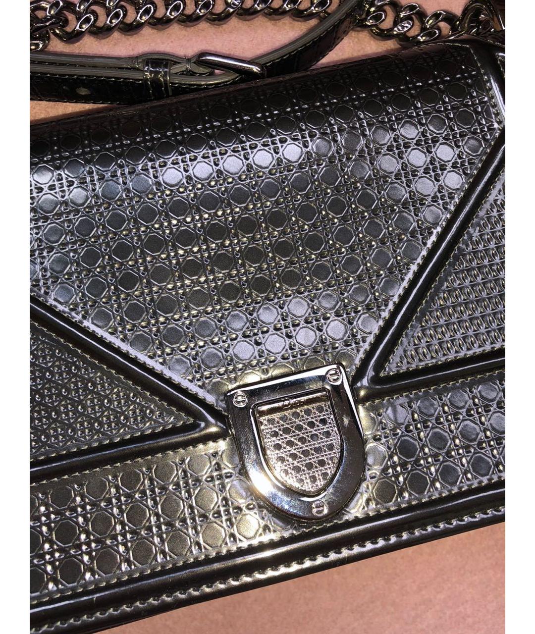 CHRISTIAN DIOR Серая кожаная сумка через плечо, фото 5