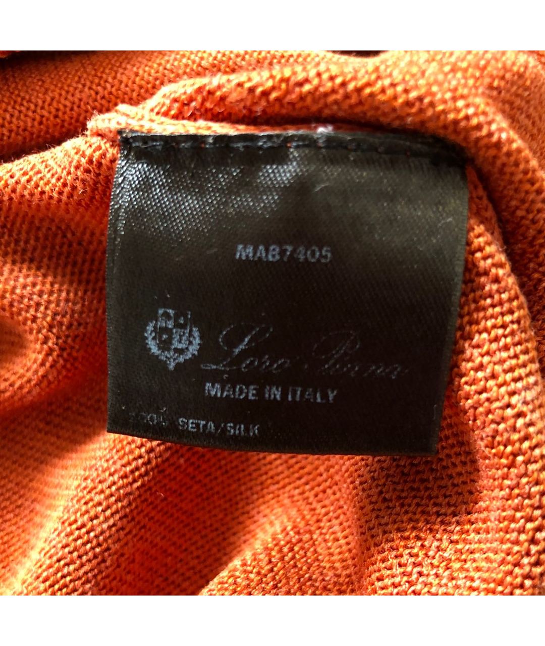 LORO PIANA Оранжевый шелковый джемпер / свитер, фото 4