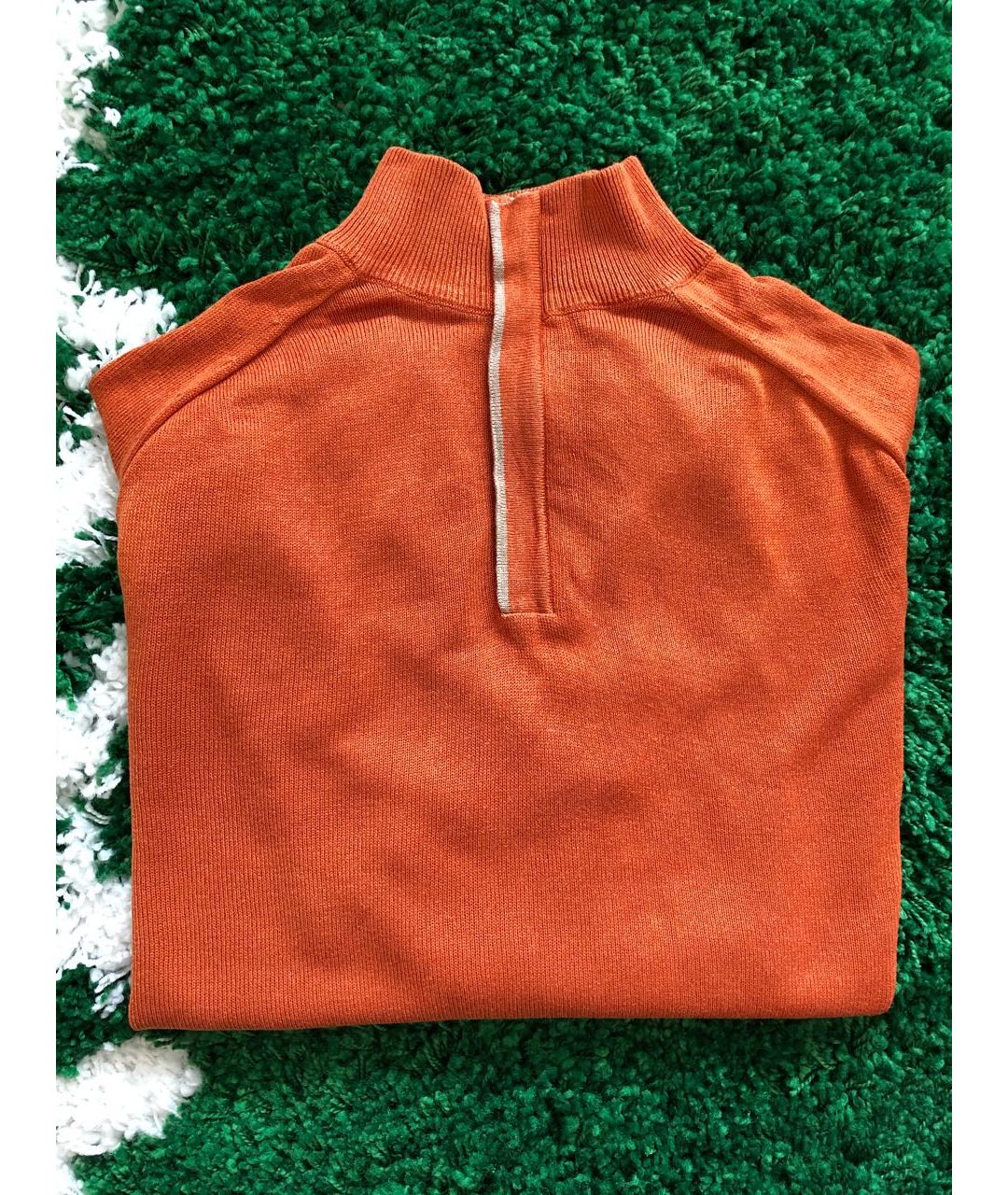 LORO PIANA Оранжевый шелковый джемпер / свитер, фото 3