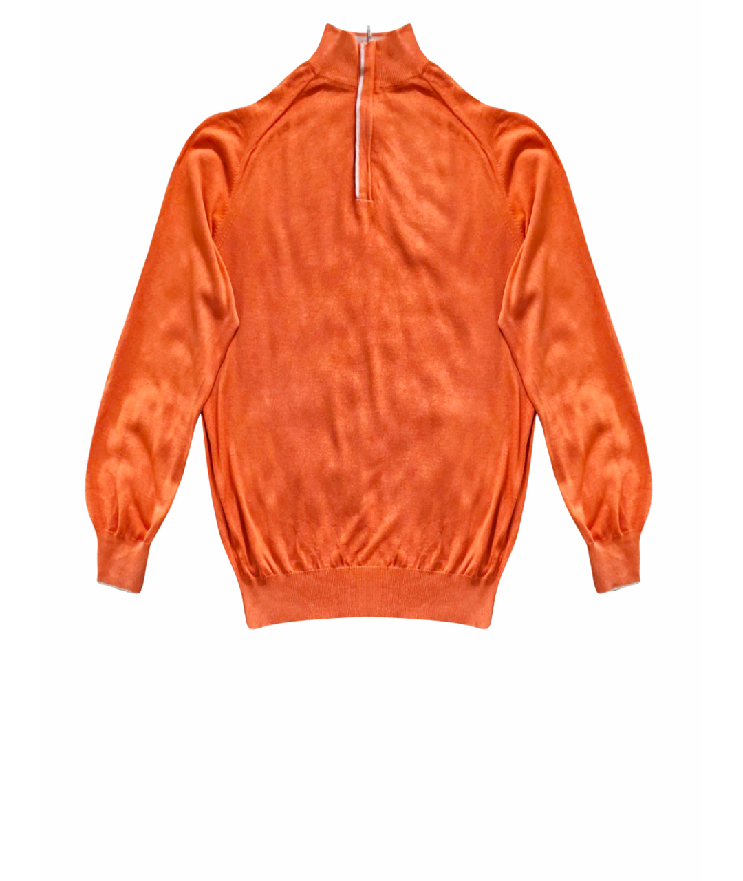 LORO PIANA Оранжевый шелковый джемпер / свитер, фото 1