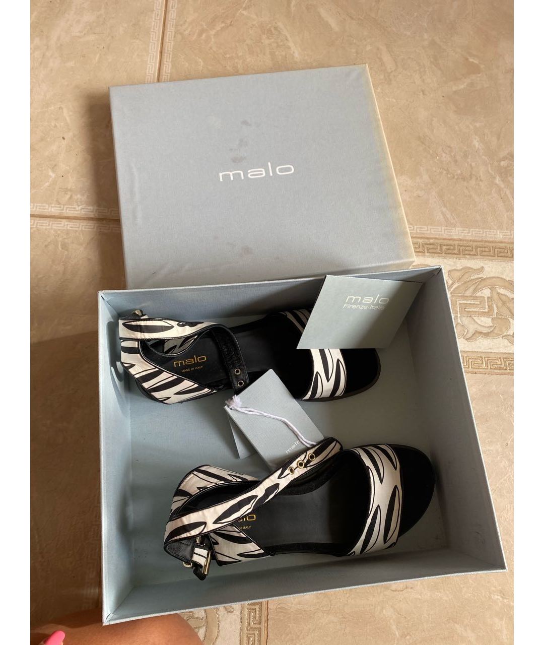 MALO Черные кожаные сандалии, фото 4