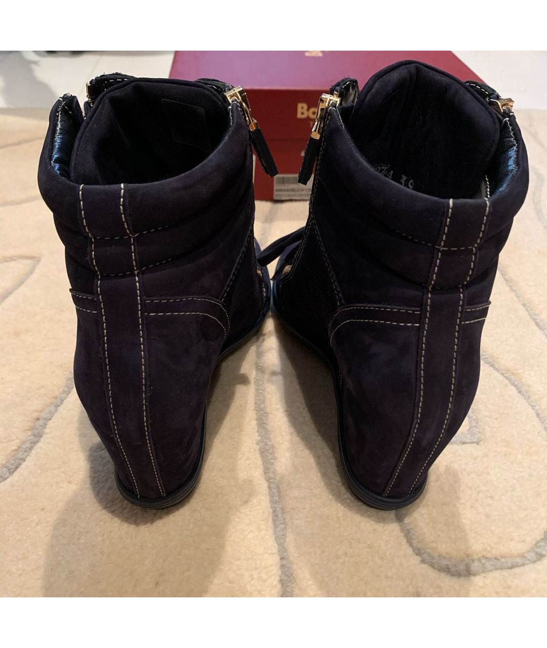 BALDININI Темно-синие кожаные ботинки, фото 4