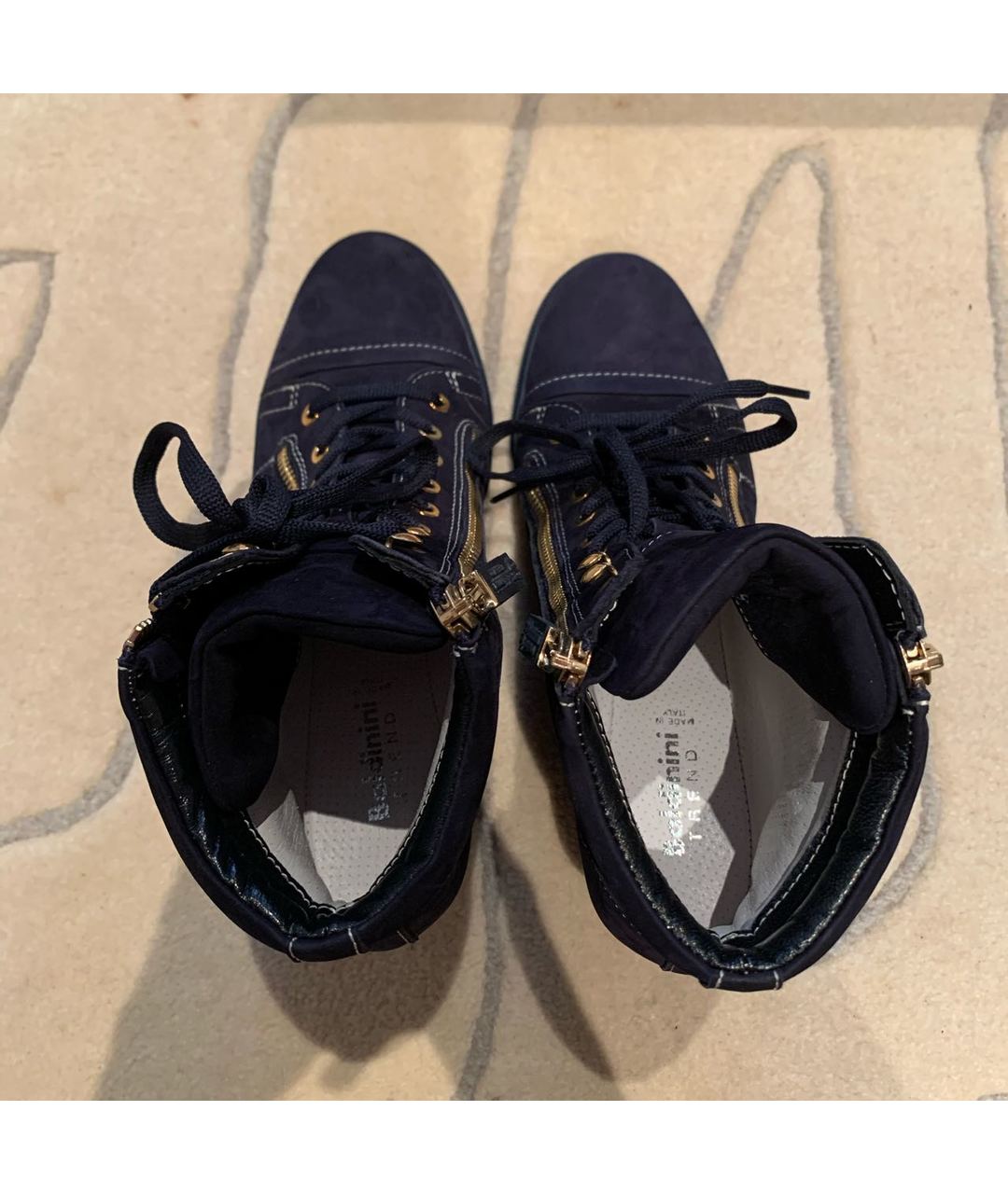 BALDININI Темно-синие кожаные ботинки, фото 3