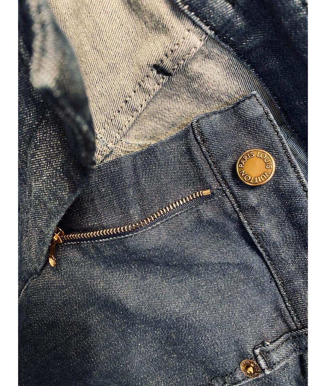 LOUIS VUITTON Синие хлопко-эластановые джинсы слим, фото 3