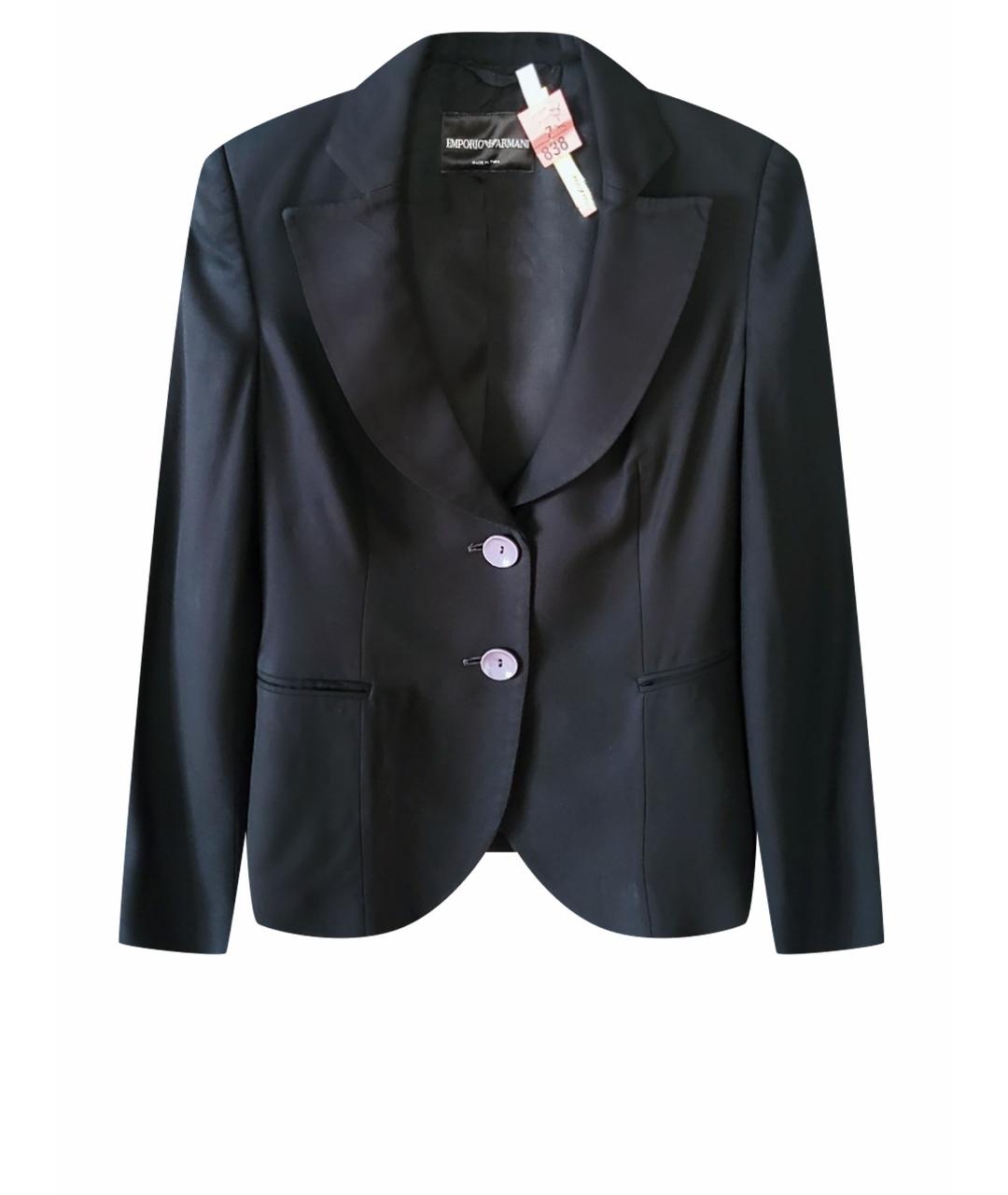 EMPORIO ARMANI Антрацитовый вискозный жакет/пиджак, фото 1