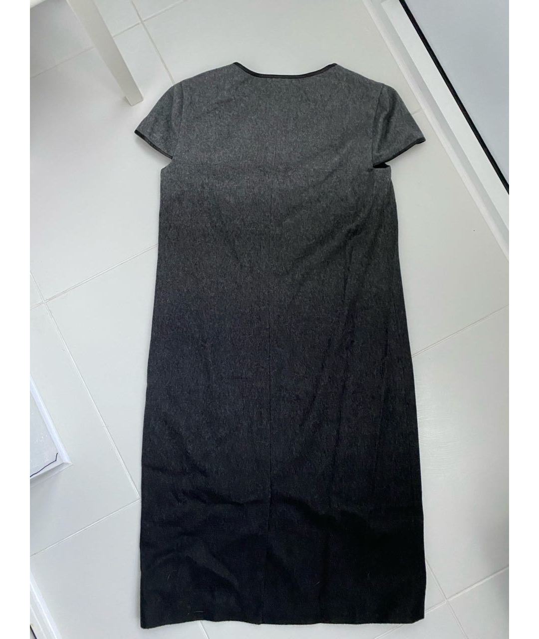 BURBERRY Антрацитовое шерстяное повседневное платье, фото 2