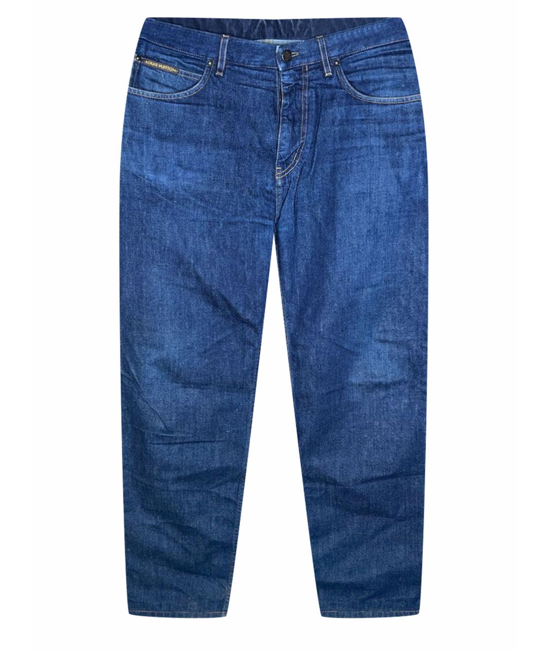LOUIS VUITTON Синие хлопковые прямые джинсы, фото 1