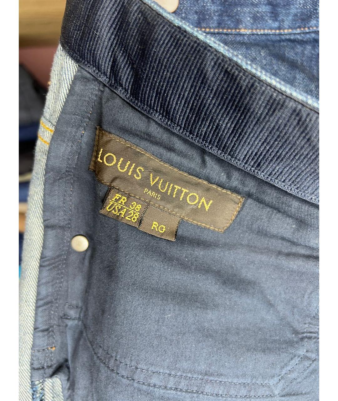 LOUIS VUITTON Синие хлопковые прямые джинсы, фото 7
