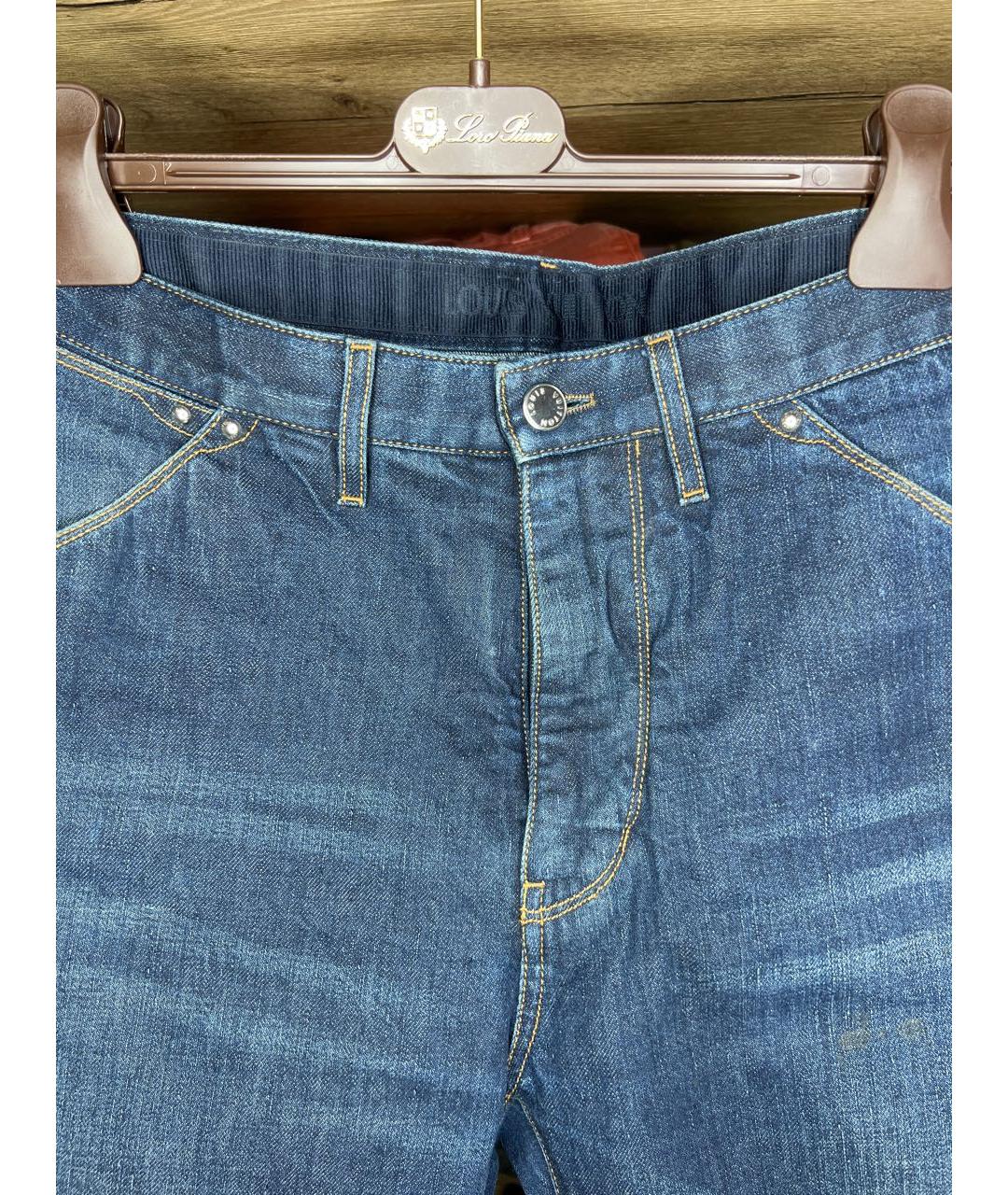 LOUIS VUITTON PRE-OWNED Синие хлопковые прямые джинсы, фото 4