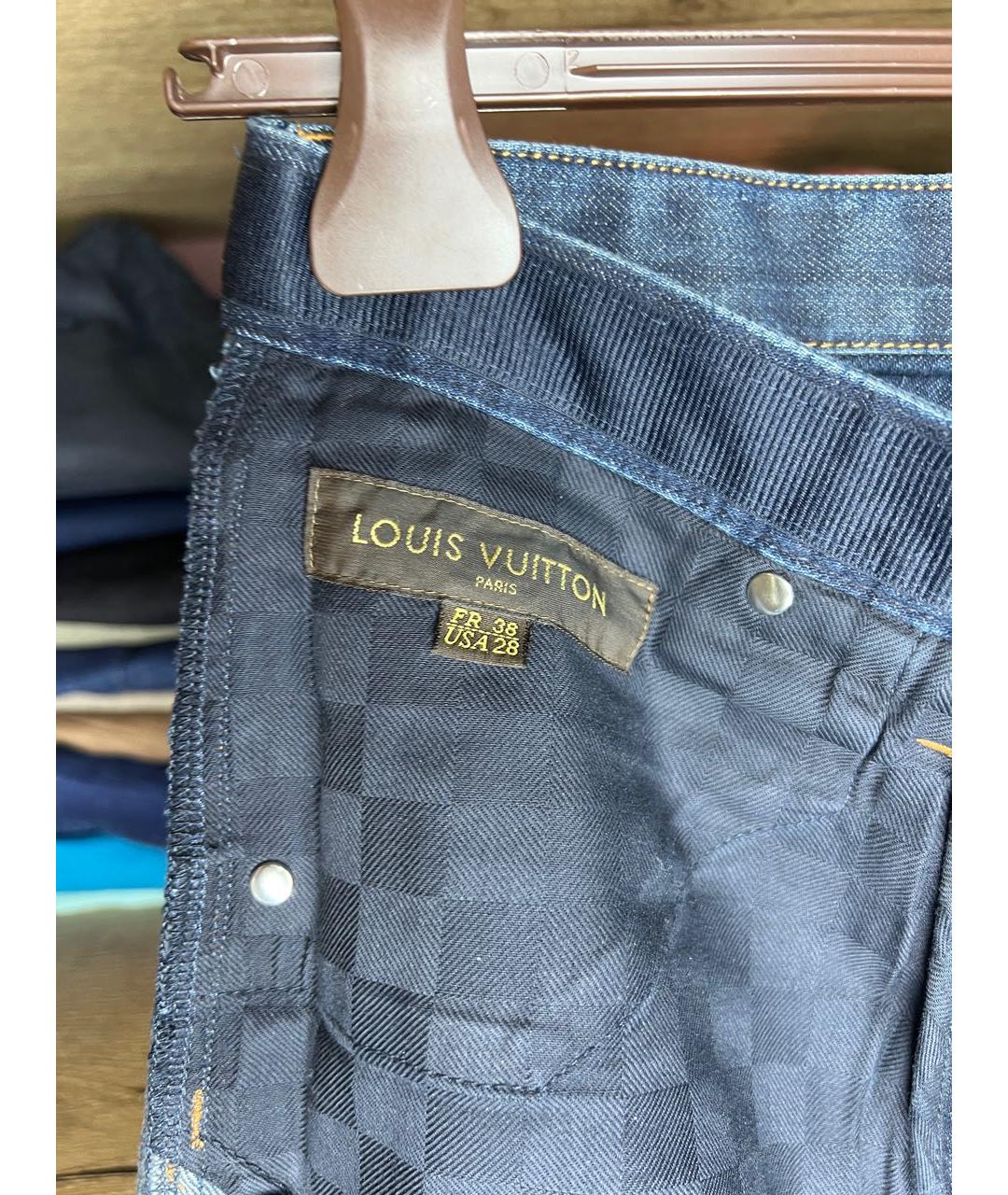LOUIS VUITTON Синие хлопковые прямые джинсы, фото 6