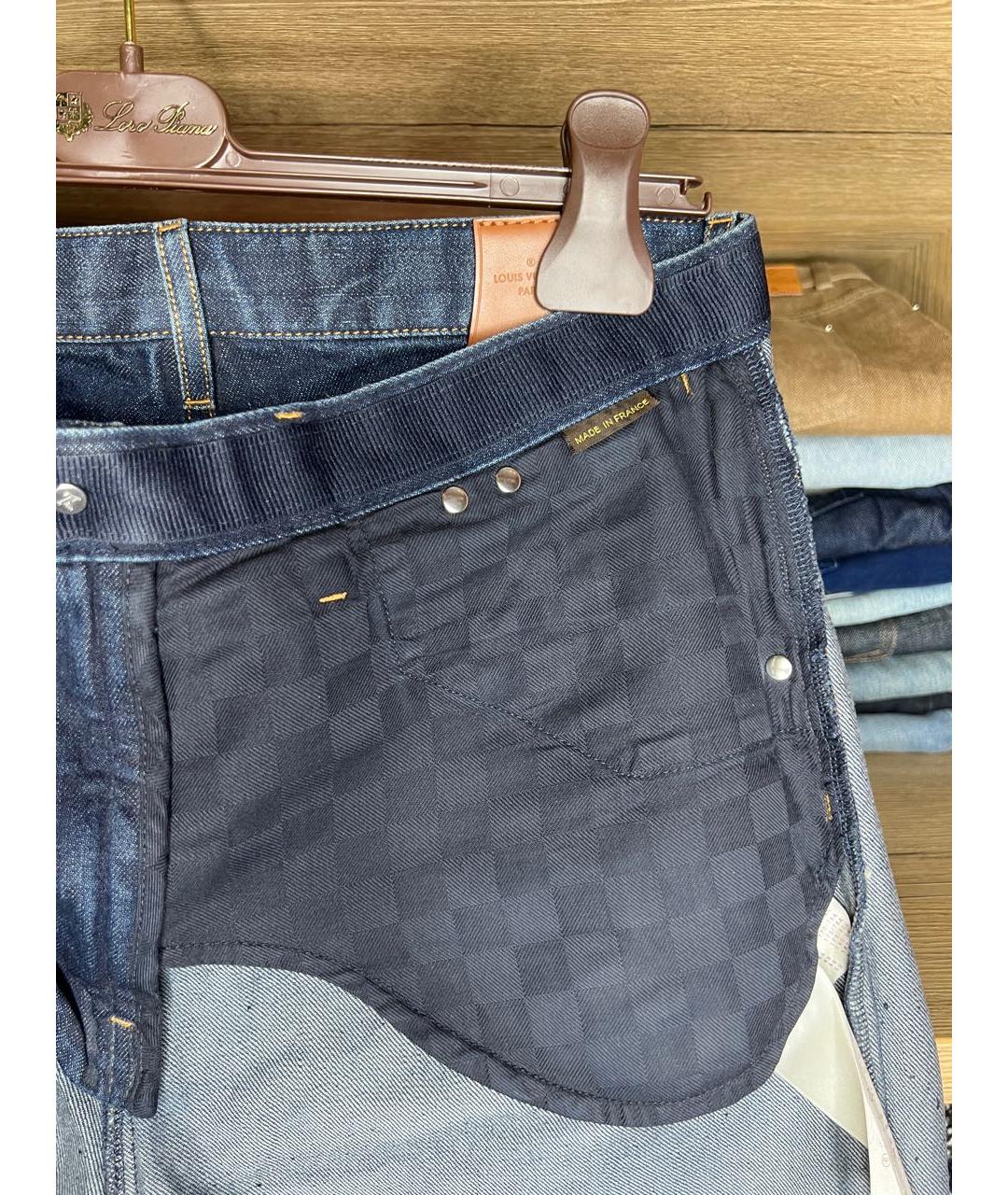 LOUIS VUITTON Синие хлопковые прямые джинсы, фото 5