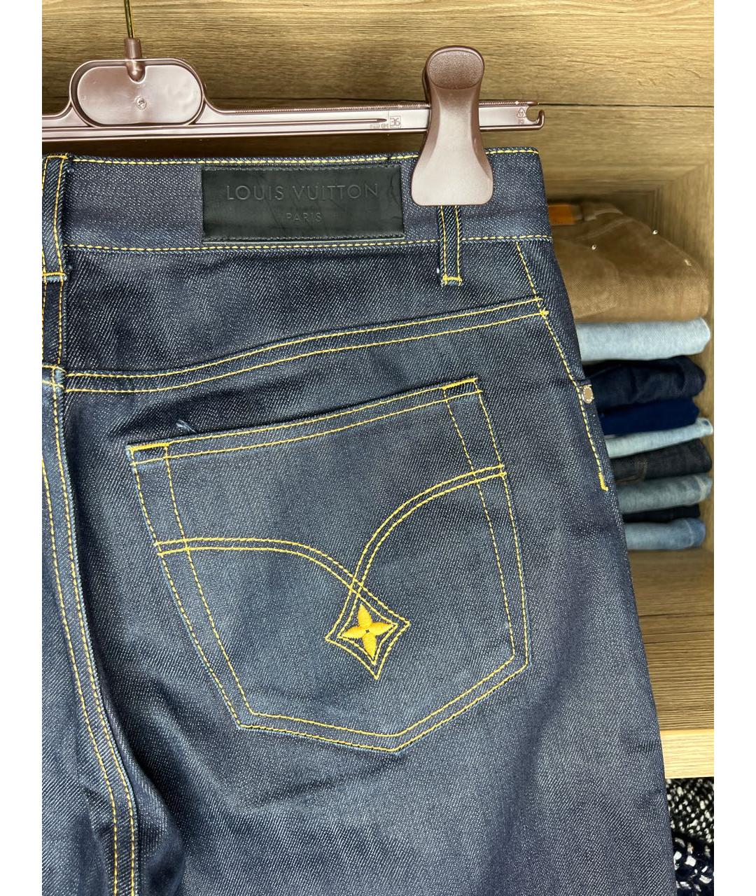 LOUIS VUITTON Синие хлопковые прямые джинсы, фото 7