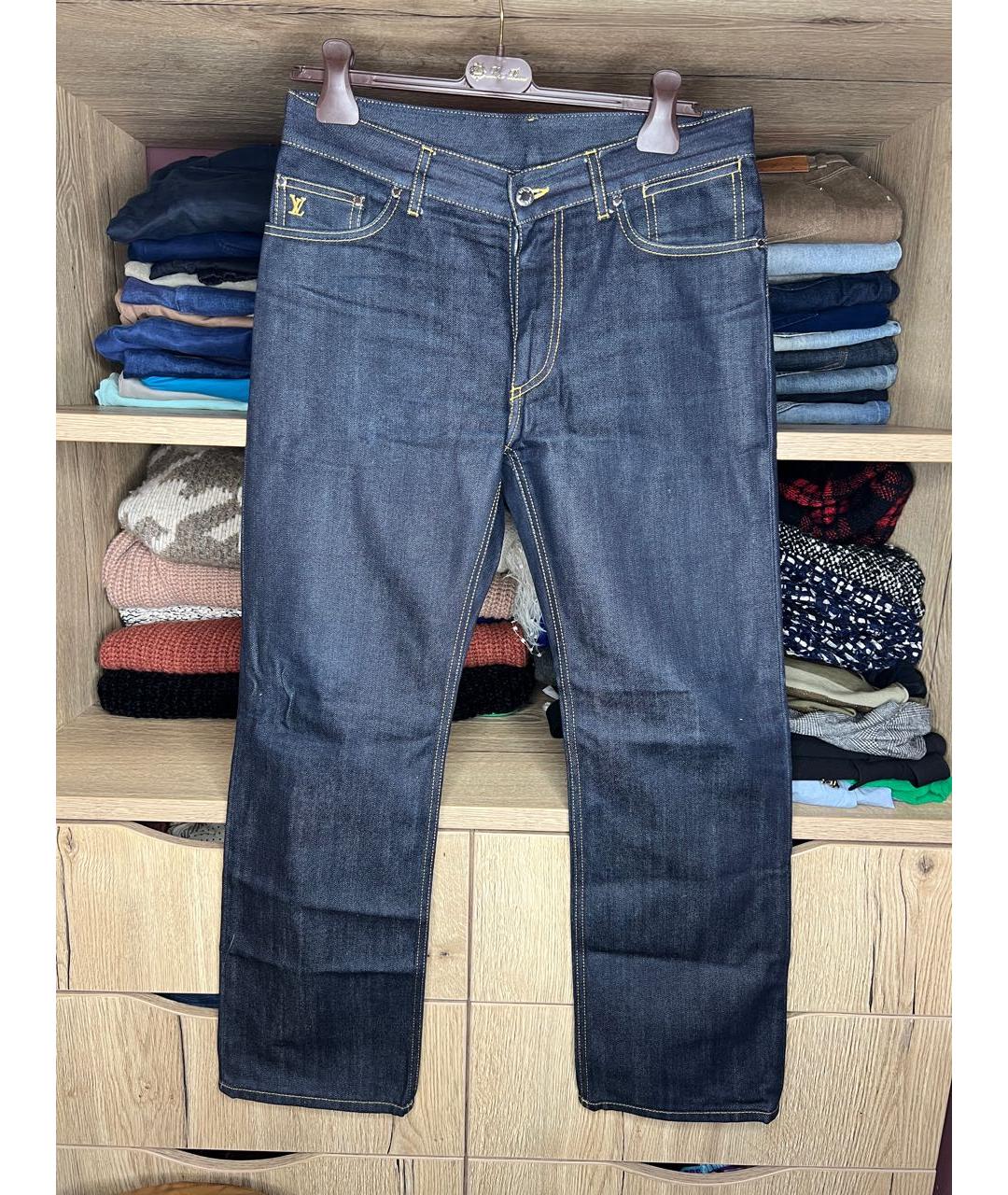 LOUIS VUITTON Синие хлопковые прямые джинсы, фото 9
