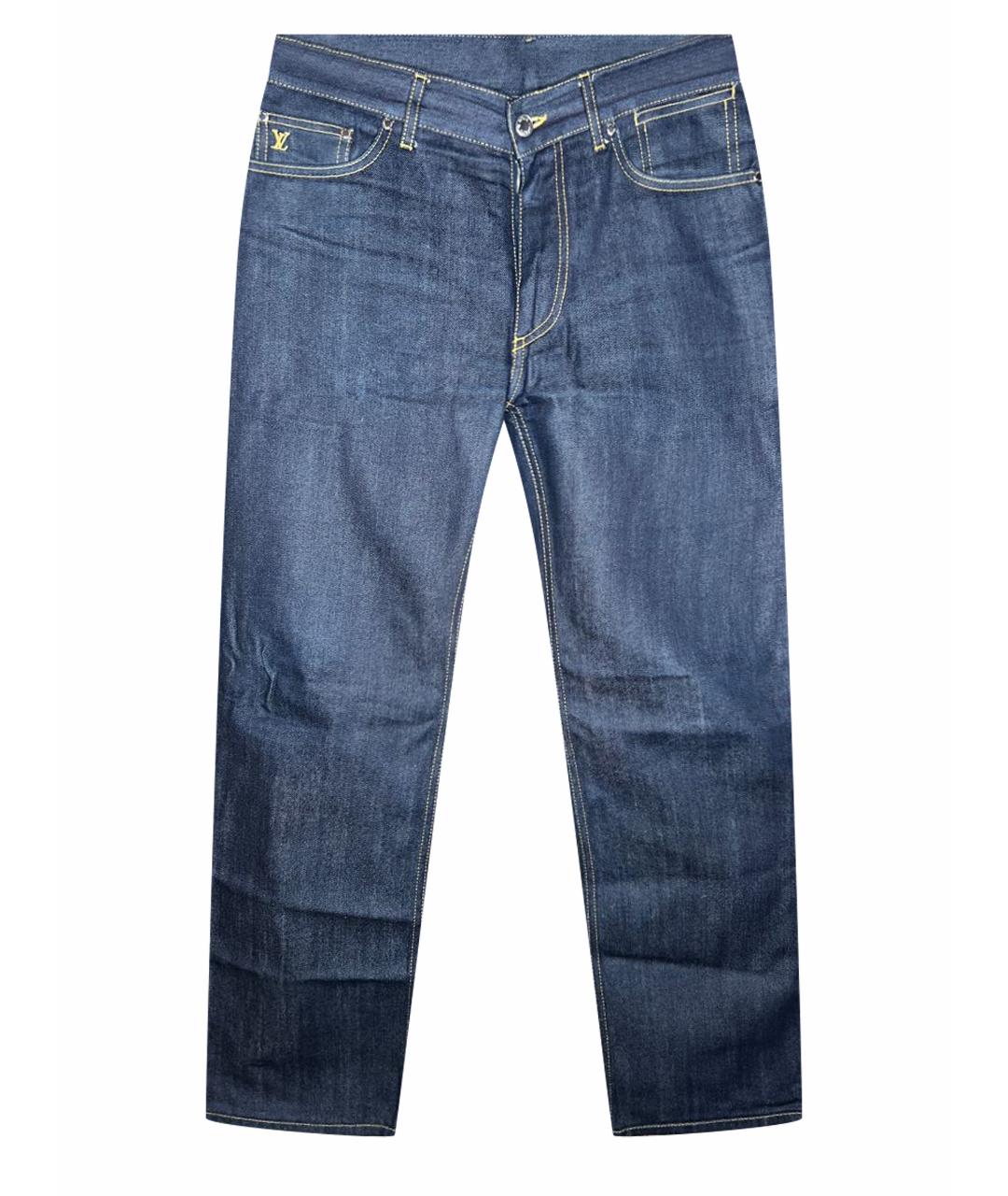 LOUIS VUITTON Синие хлопковые прямые джинсы, фото 1