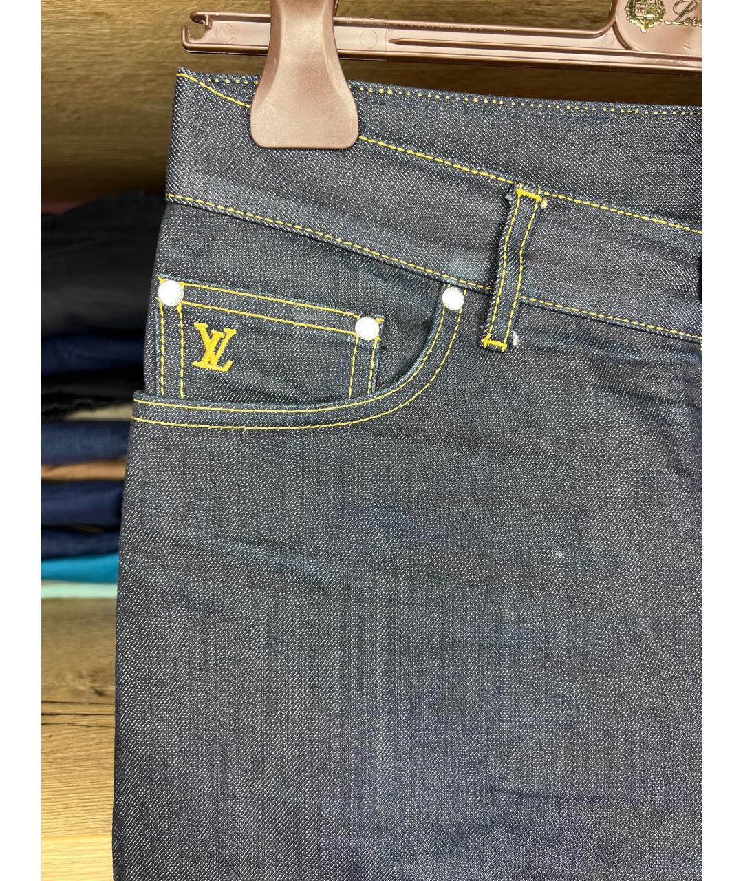LOUIS VUITTON Синие хлопковые прямые джинсы, фото 4