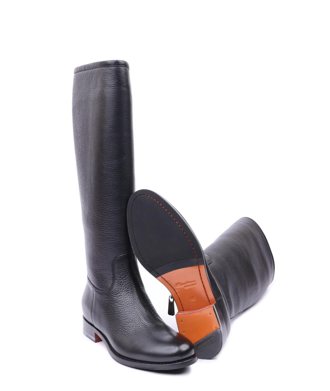SANTONI Черные сапоги, фото 2
