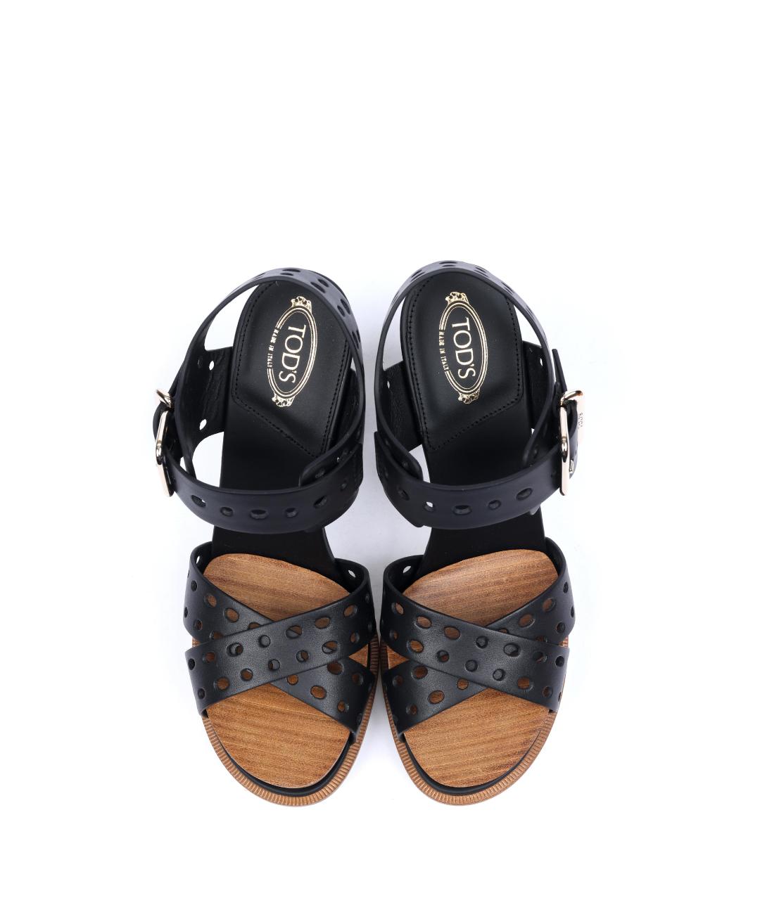 TOD'S Черные босоножки, фото 4