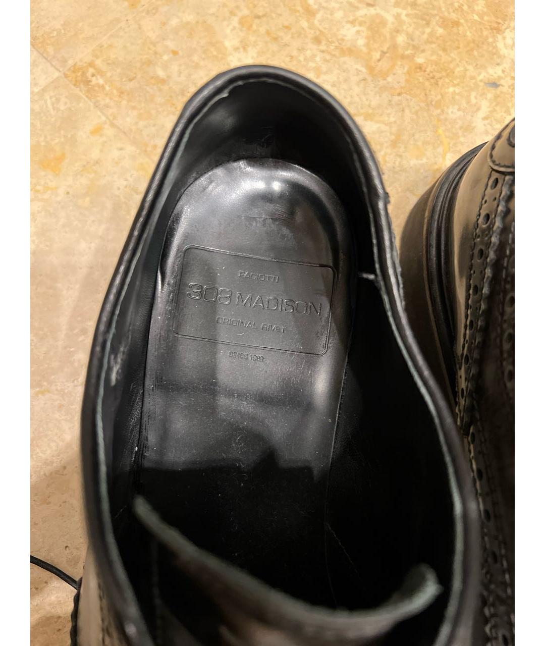 CESARE PACIOTTI Антрацитовые кожаные низкие ботинки, фото 7