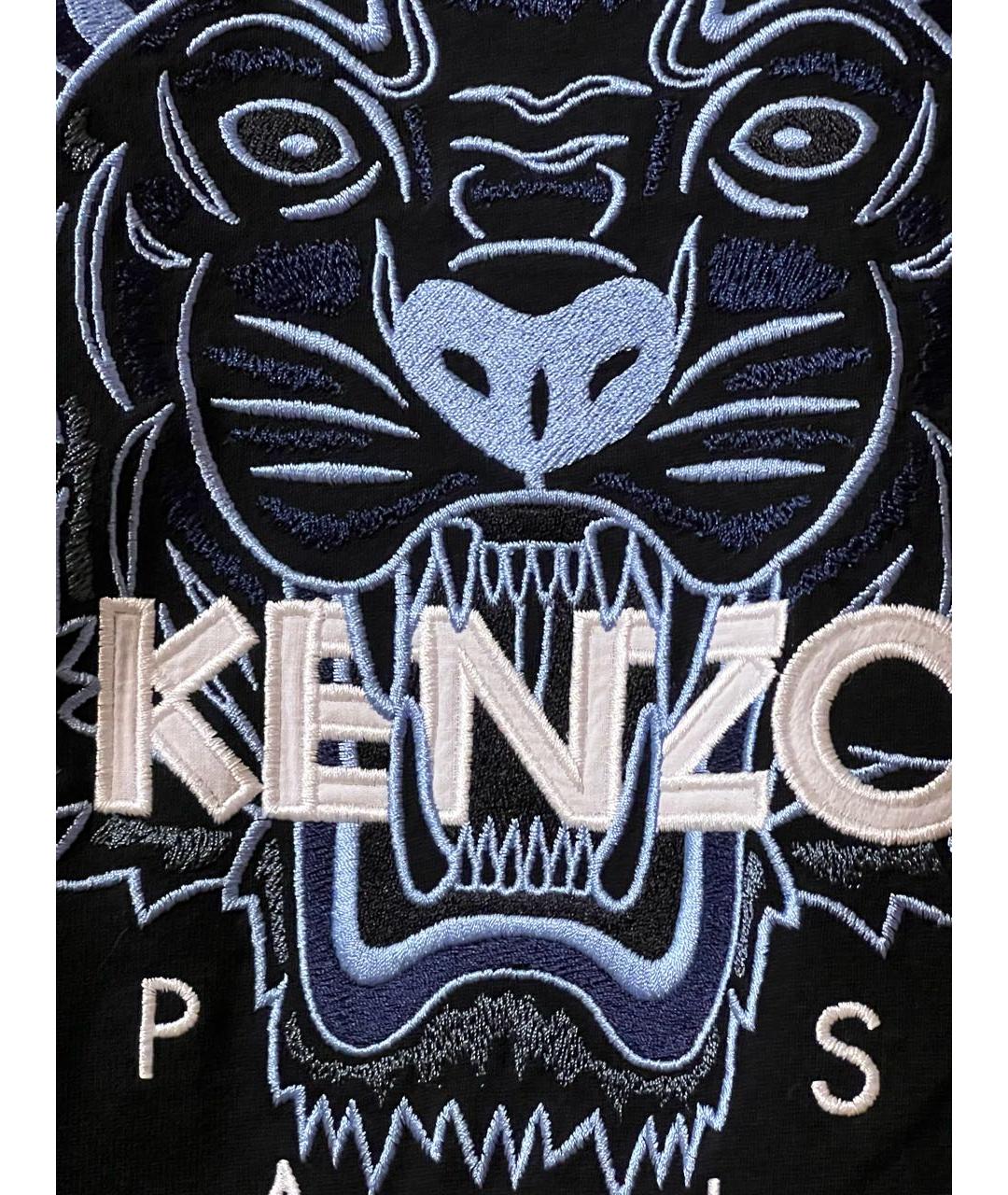 KENZO Темно-синяя хлопковая футболка, фото 4