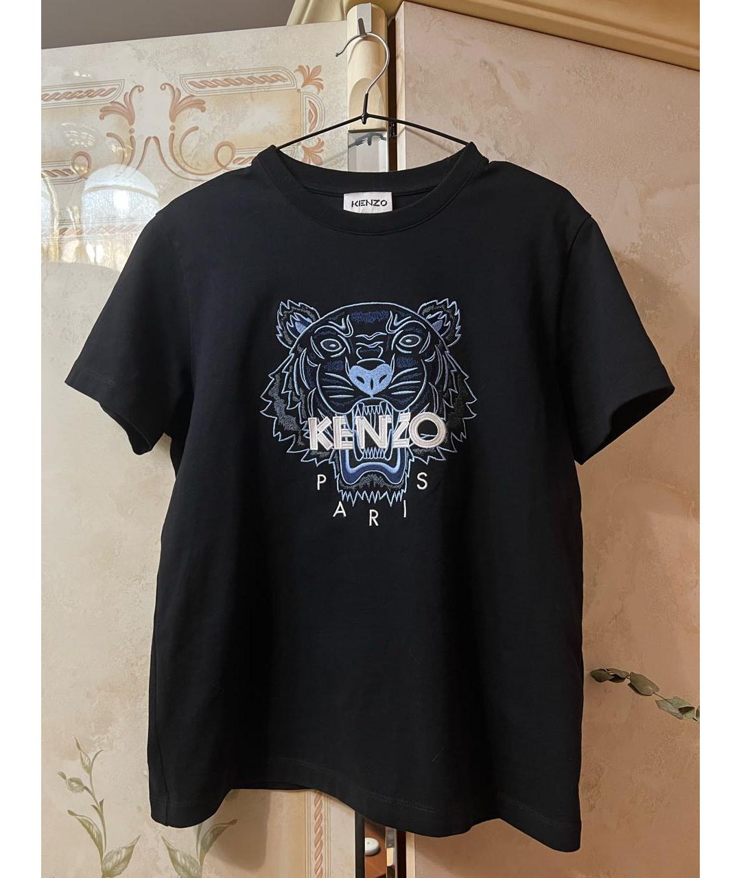 KENZO Темно-синяя хлопковая футболка, фото 5