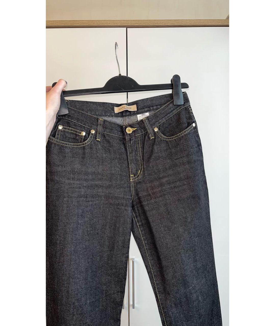 SEE BY CHLOE Черные хлопко-эластановые джинсы клеш, фото 4