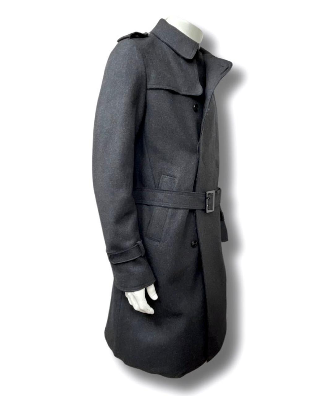 COSTUME NATIONAL Антрацитовое шерстяное пальто, фото 6