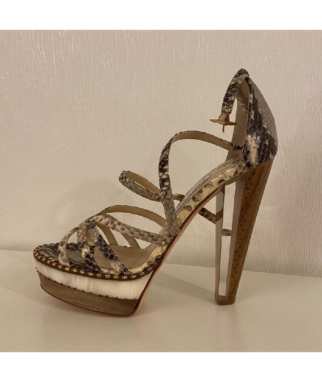 JIMMY CHOO Коричневые босоножки, фото 2