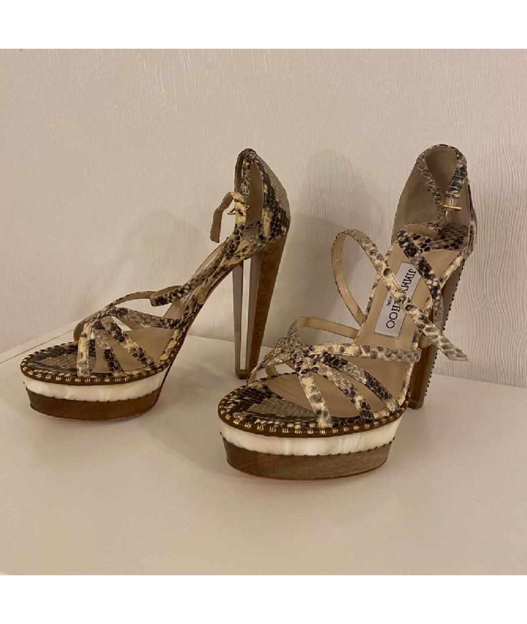 JIMMY CHOO Коричневые босоножки, фото 3