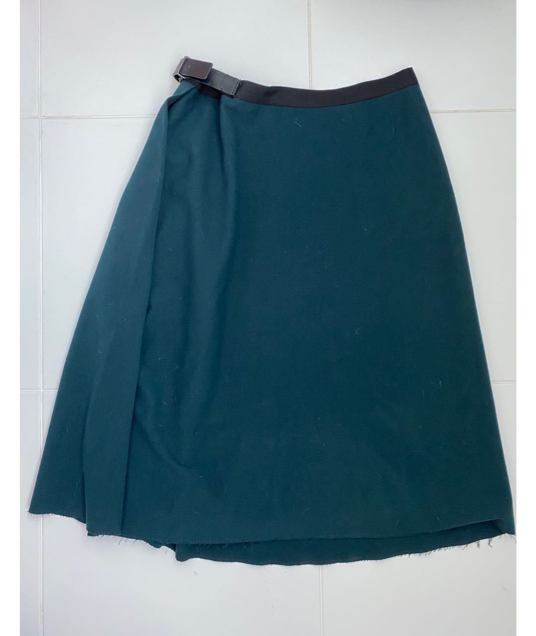 LANVIN Зеленая вискозная юбка миди, фото 2