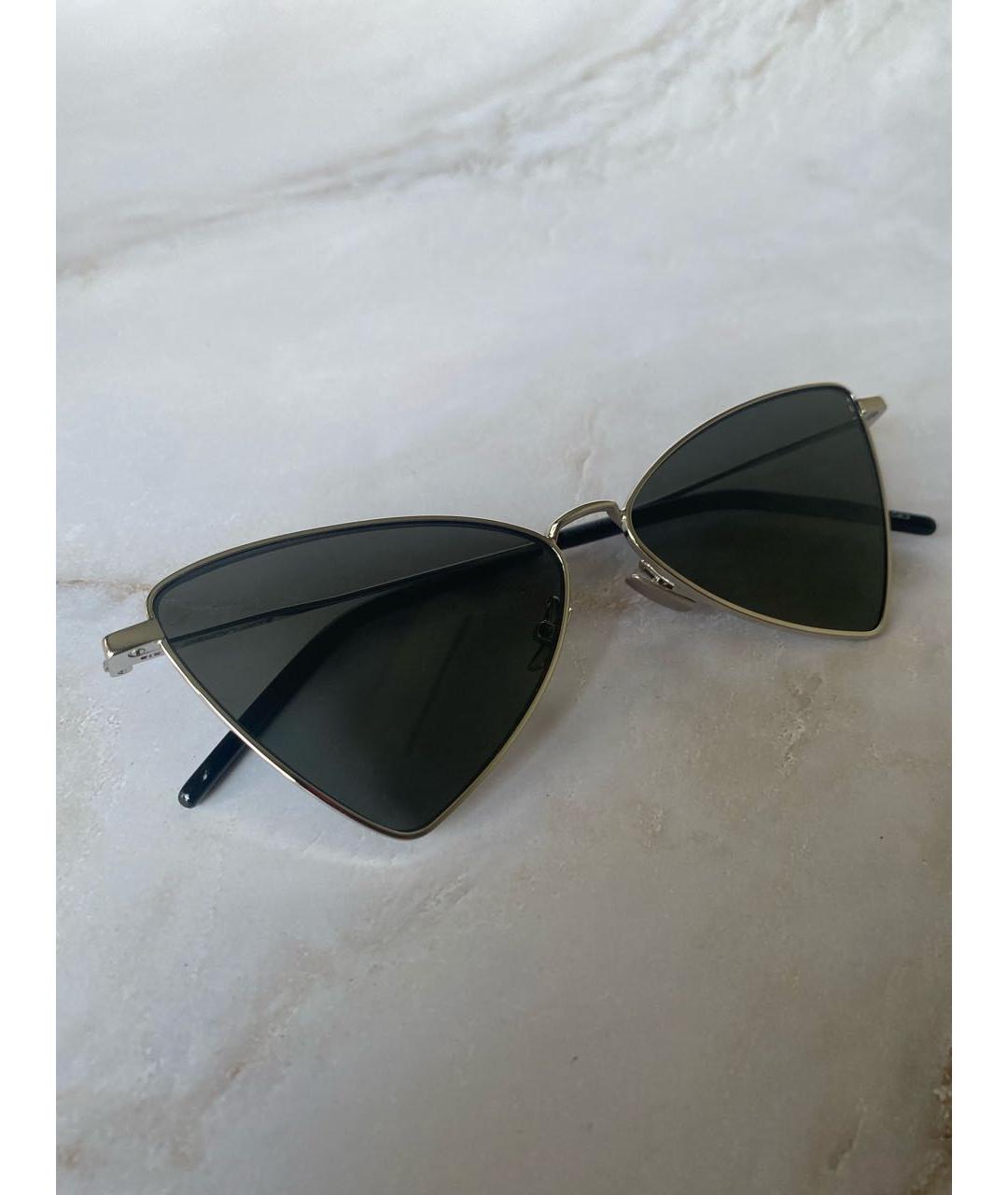 SAINT LAURENT Серые металлические солнцезащитные очки, фото 2