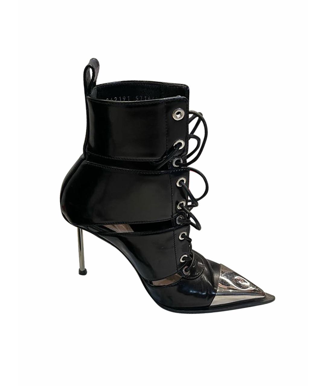ALEXANDER MCQUEEN Черные кожаные ботильоны, фото 1