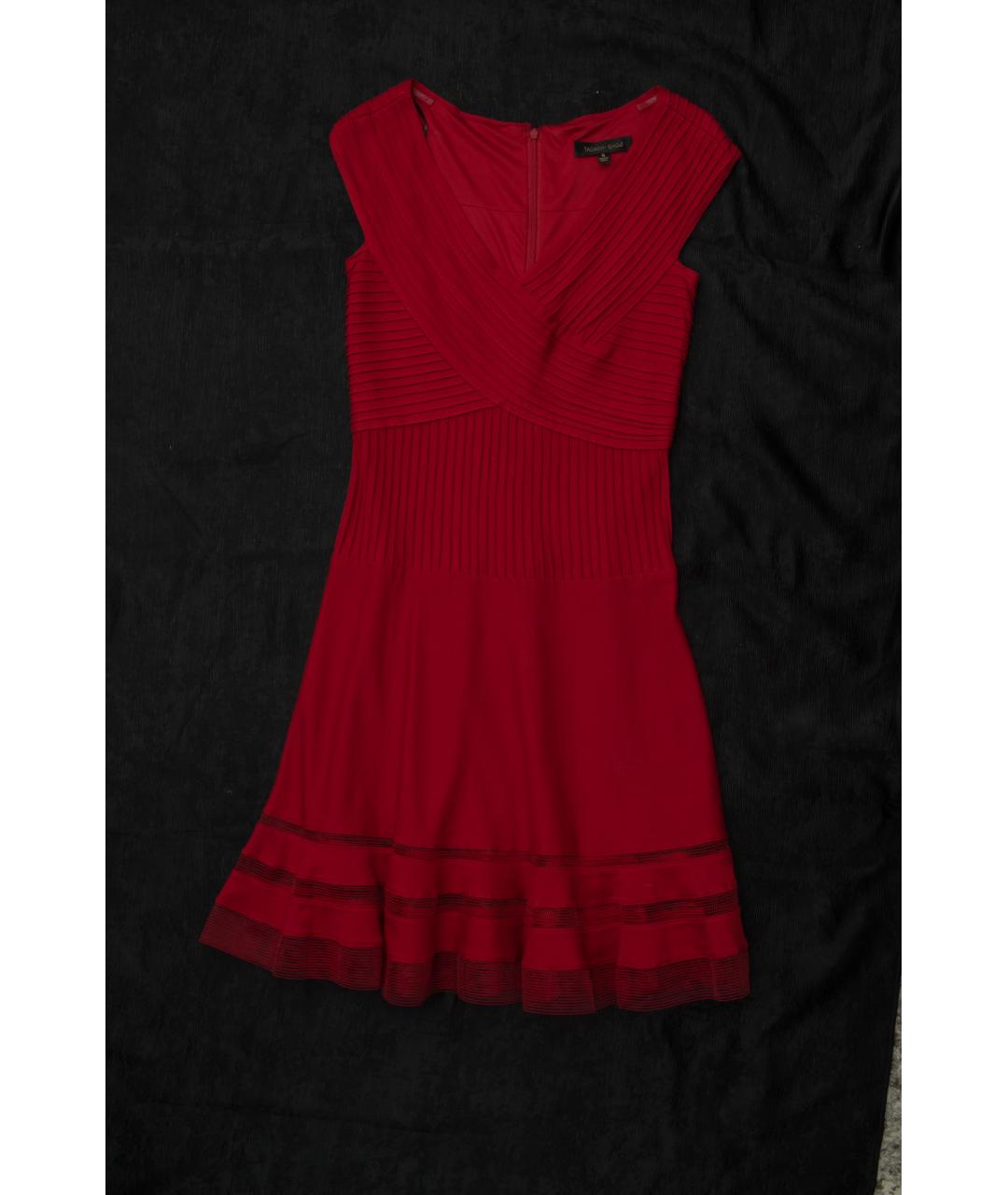 TADASHI SHOJI Красное вискозное коктейльное платье, фото 6