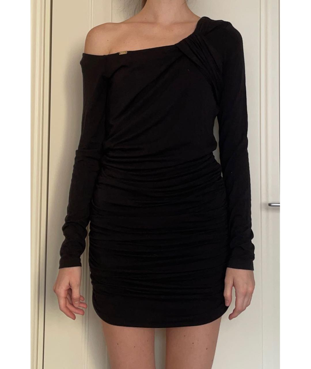 ELISABETTA FRANCHI Черное вискозное вечернее платье, фото 8