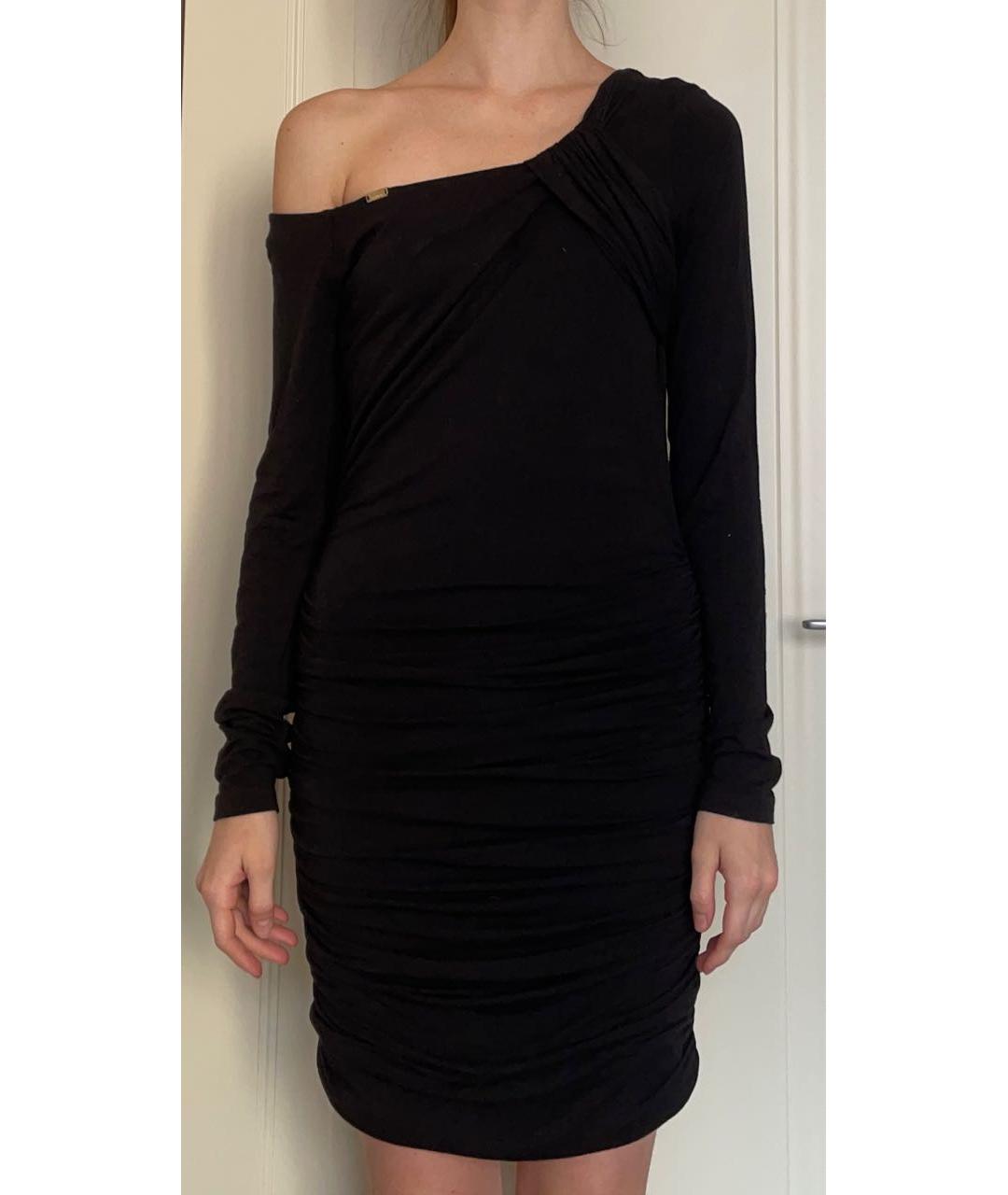 ELISABETTA FRANCHI Черное вискозное вечернее платье, фото 2