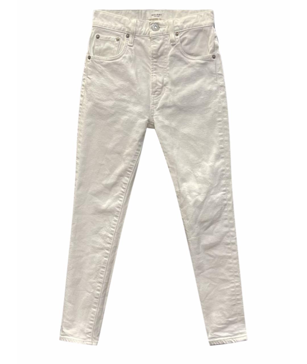 MOUSSY VINTAGE Белые хлопковые джинсы слим, фото 1
