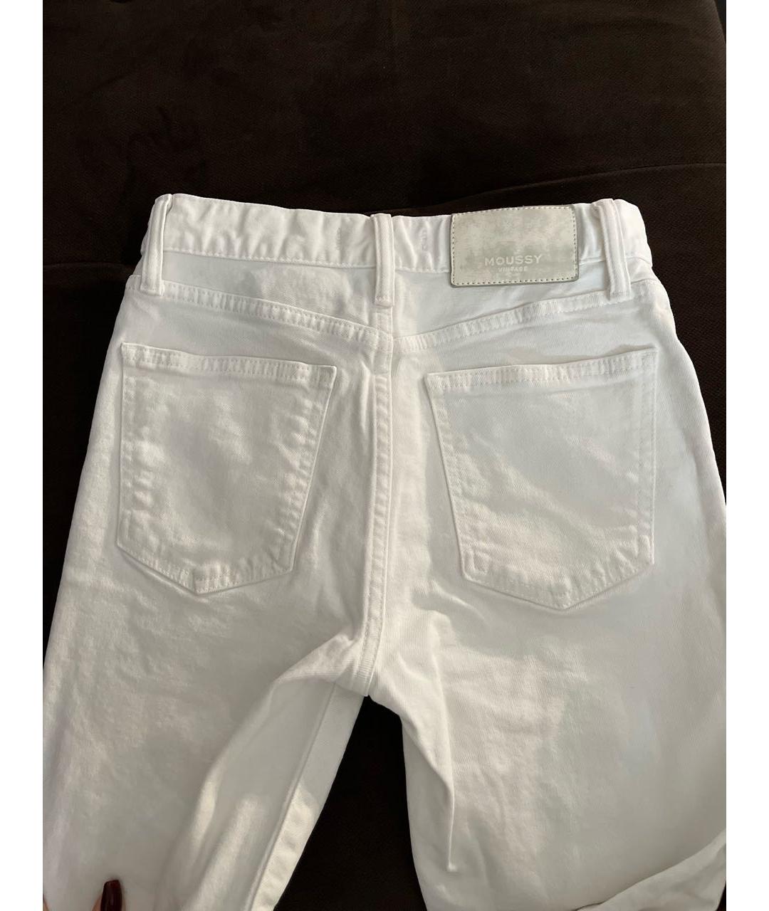 MOUSSY VINTAGE Белые хлопковые джинсы слим, фото 6